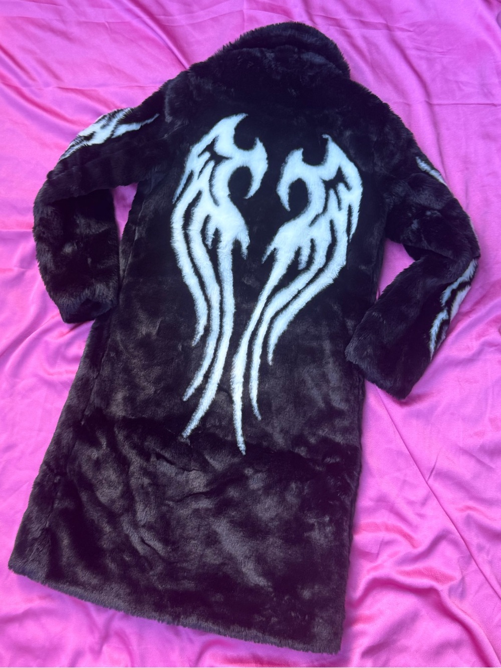 🖤Club Exx Tattoo Print Fur Jacket🖤